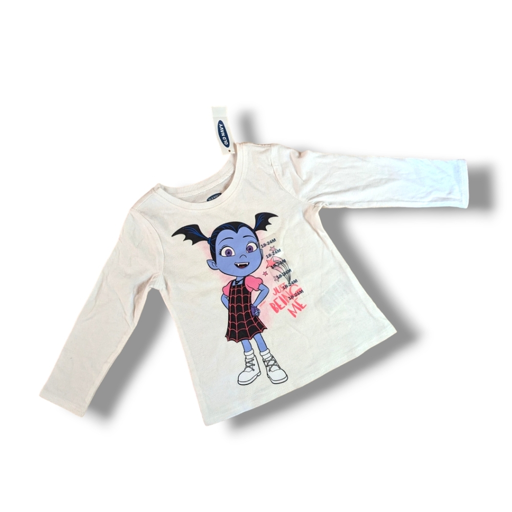 Old Navy Girls 18-24m Vamparina "Just Being Me" Graphic Long Sleeve Tshirt